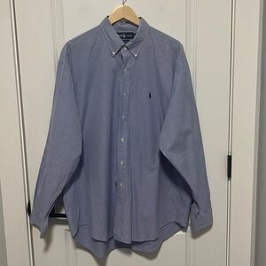 Ralph Lauren Blake Cotton Blue Button Down Long Sleeve Shirt Men's Size X-Large